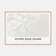 Hilton Head Island Map Landscape Poster