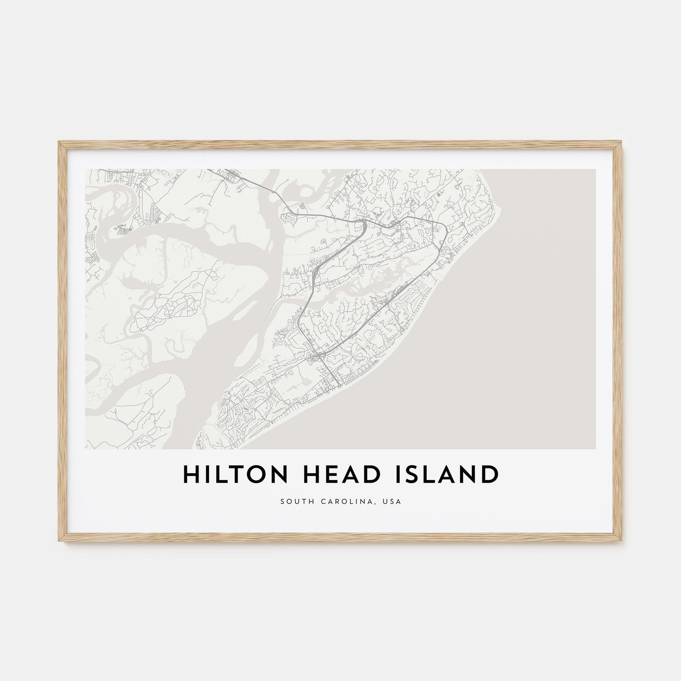 Hilton Head Island Map Landscape Poster