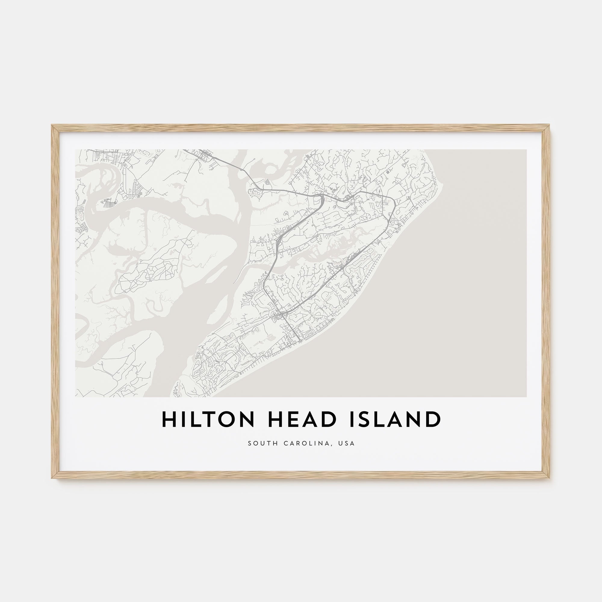 Hilton Head Island Map Landscape Poster