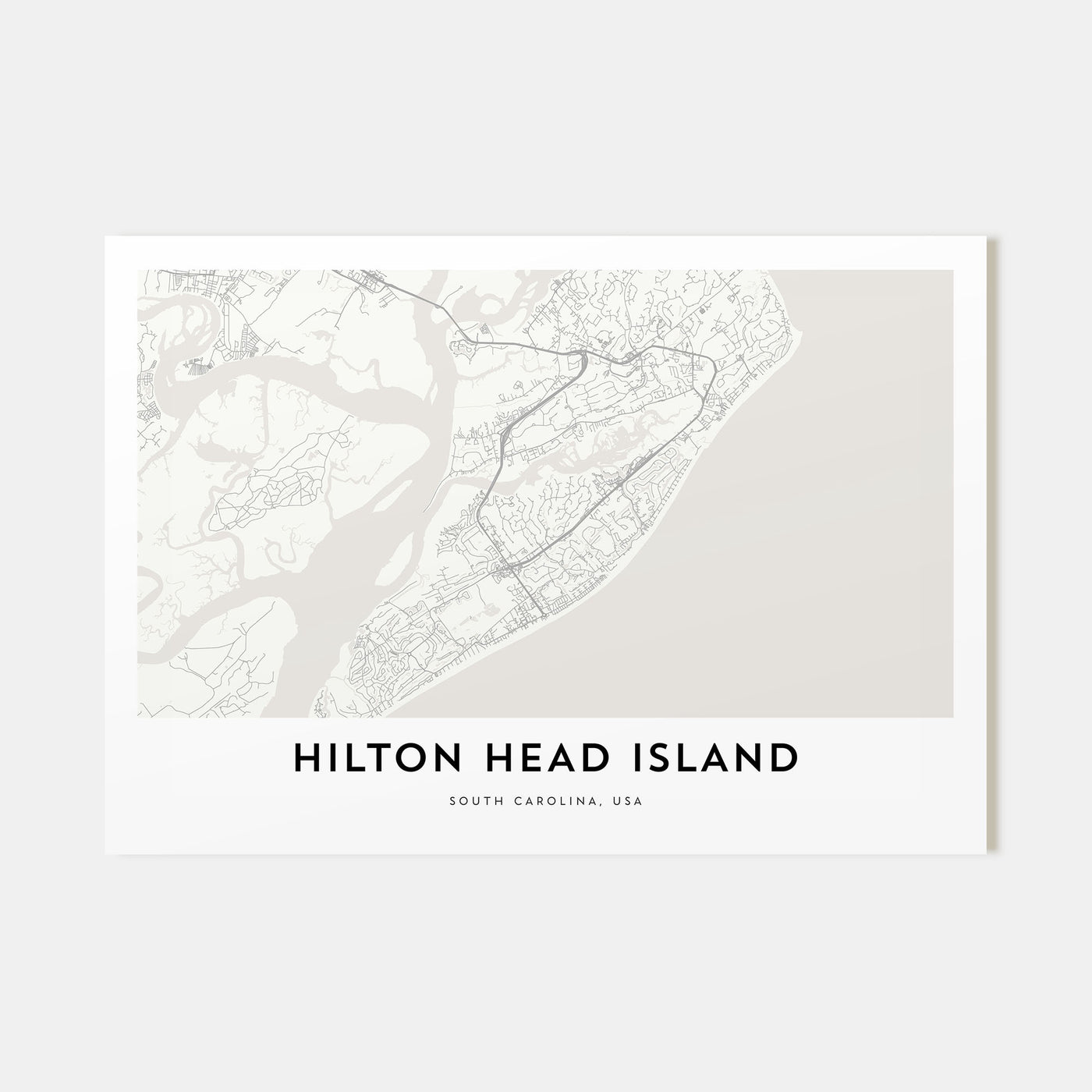Hilton Head Island Map Landscape Poster