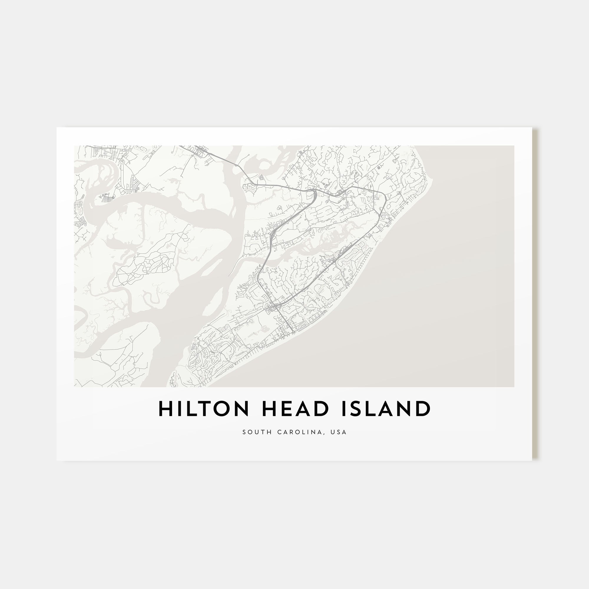Hilton Head Island Map Landscape Poster