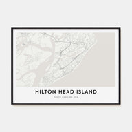 Hilton Head Island Map Landscape Poster