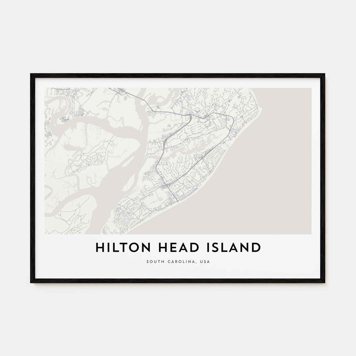 Hilton Head Island Map Landscape Poster