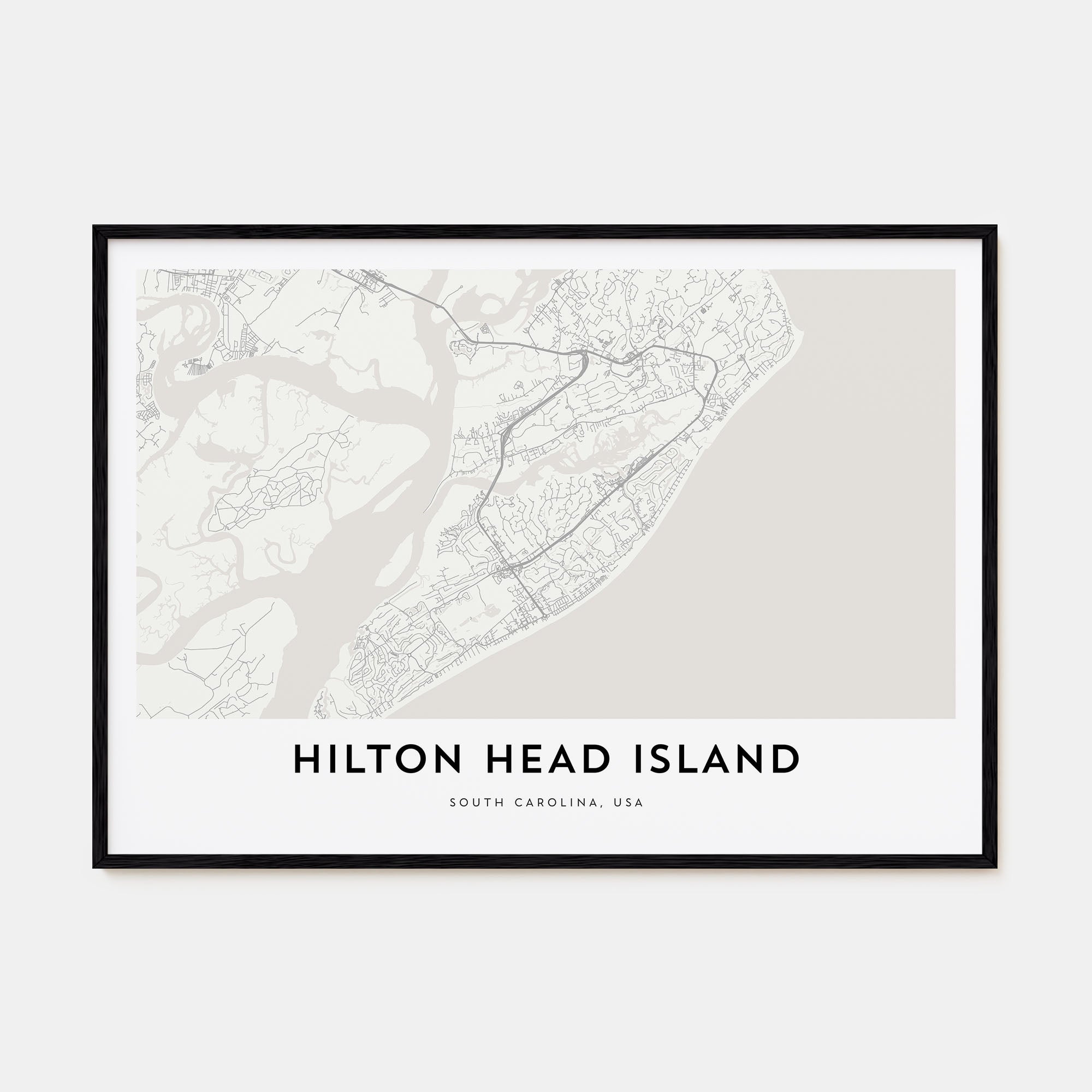 Hilton Head Island Map Landscape Poster