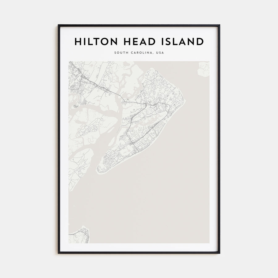 Hilton Head Island Map Portrait Poster