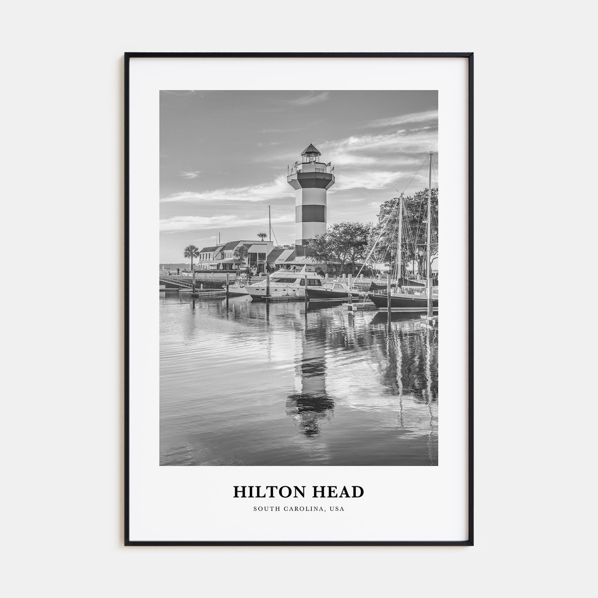 Hilton Head Portrait B&W Poster