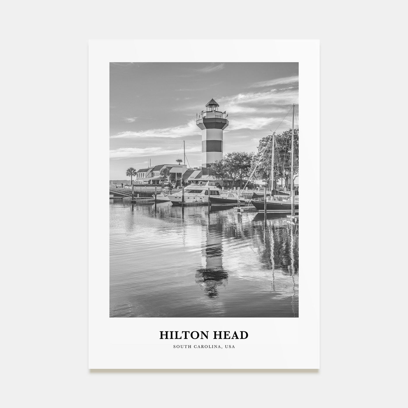 Hilton Head Portrait B&W Poster