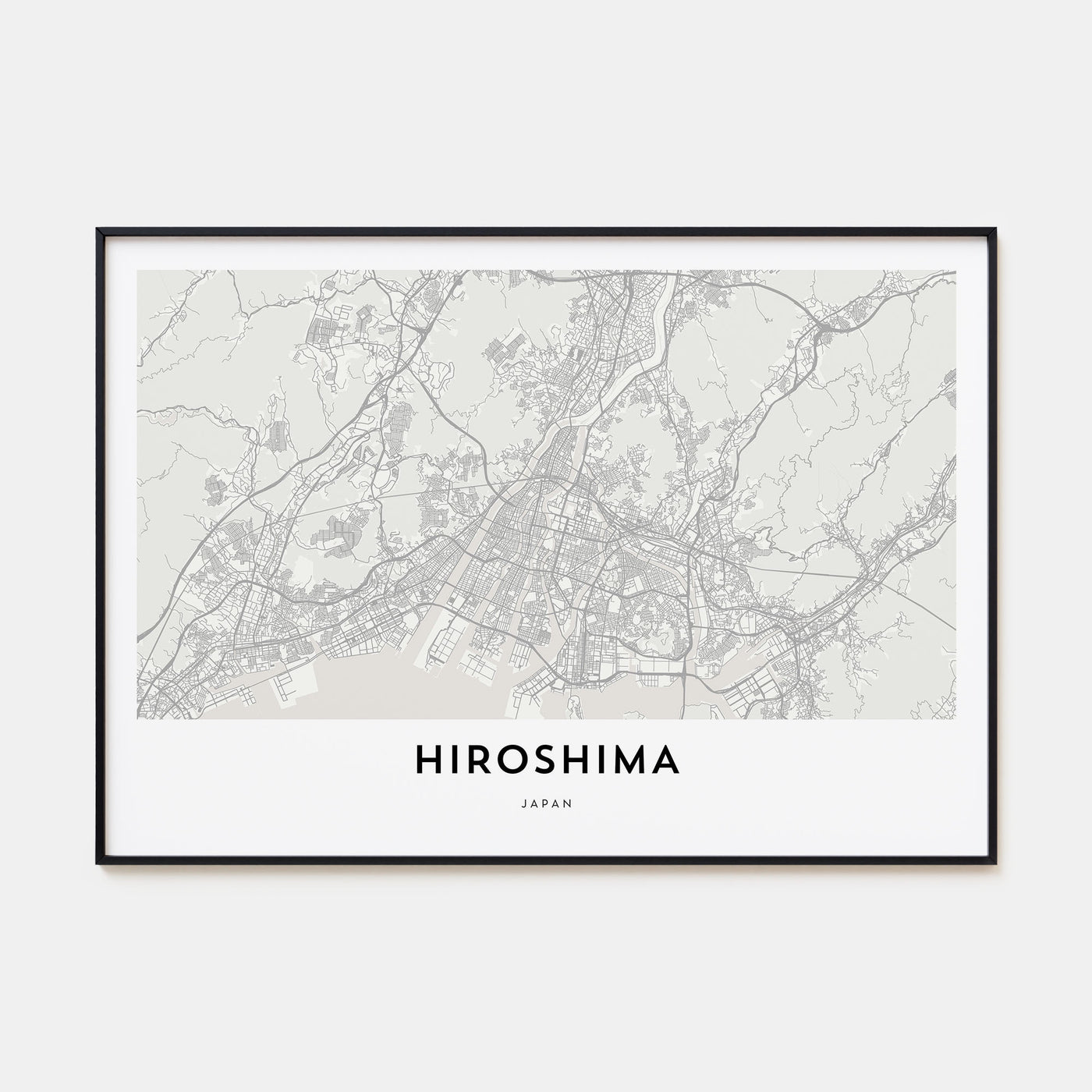 Hiroshima Map Landscape Poster
