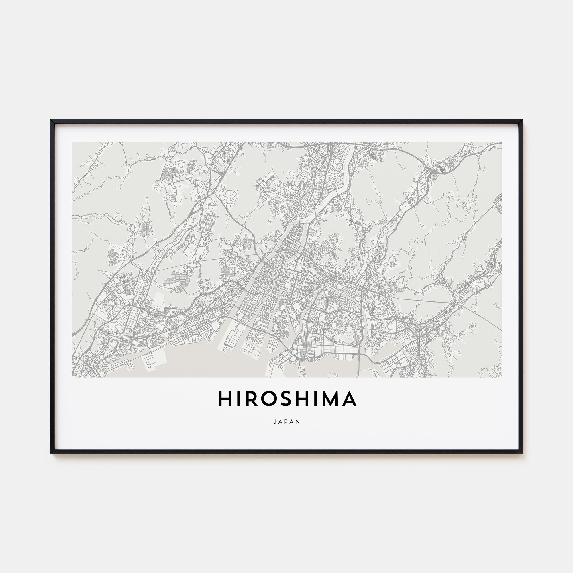 Hiroshima Map Landscape Poster