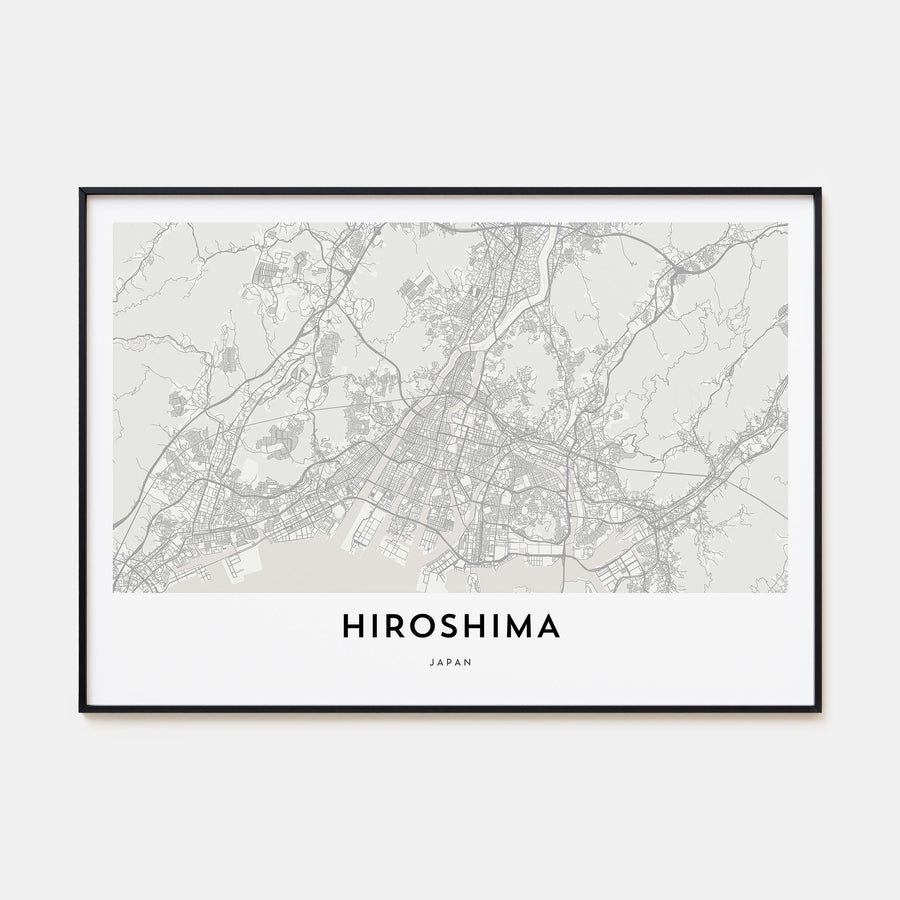 Hiroshima Map Landscape Poster