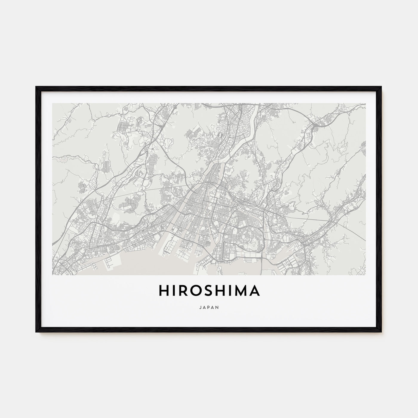 Hiroshima Map Landscape Poster