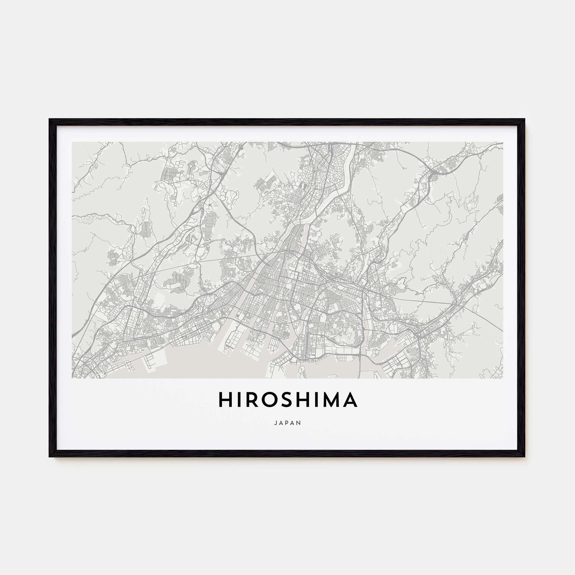 Hiroshima Map Landscape Poster