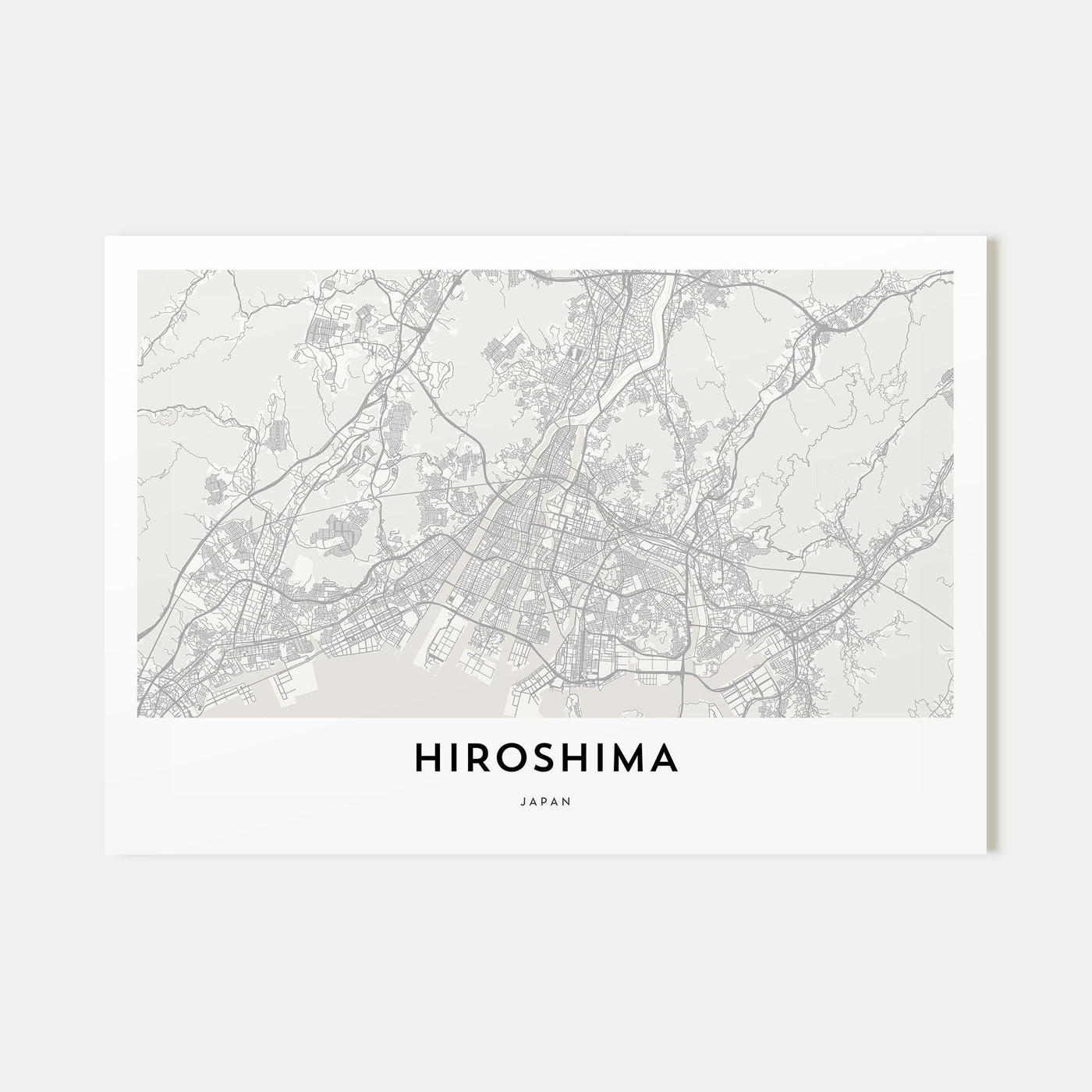 Hiroshima Map Landscape Poster