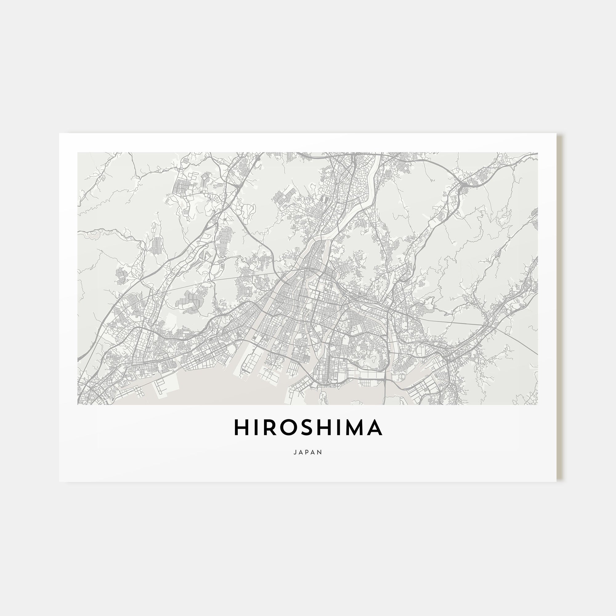 Hiroshima Map Landscape Poster