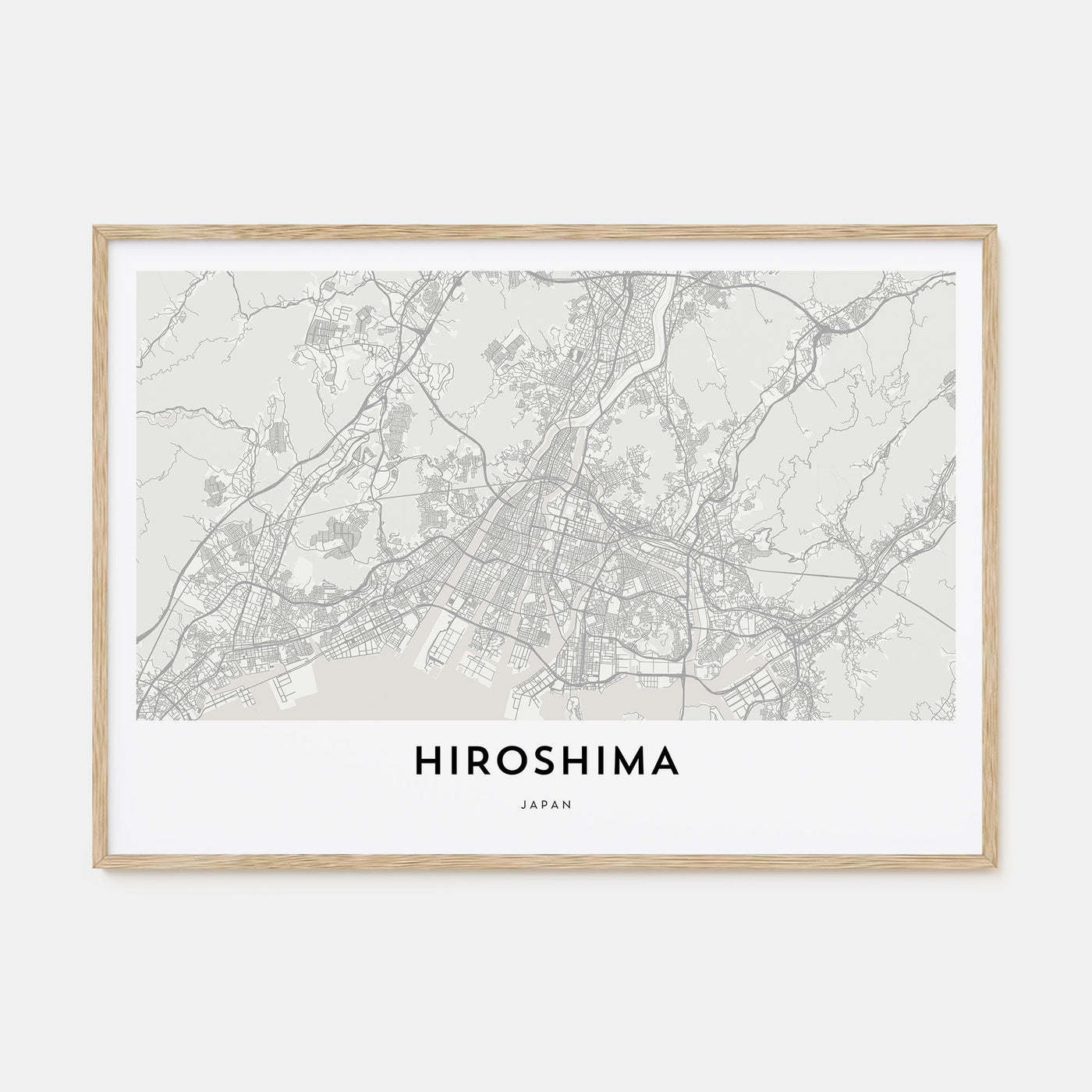 Hiroshima Map Landscape Poster