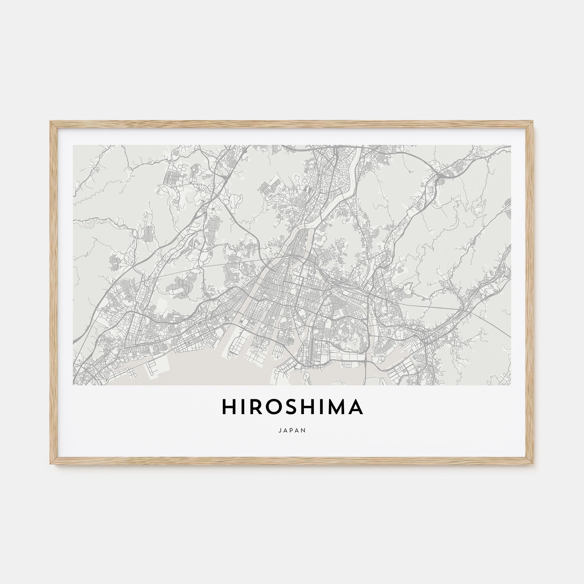 Hiroshima Map Landscape Poster