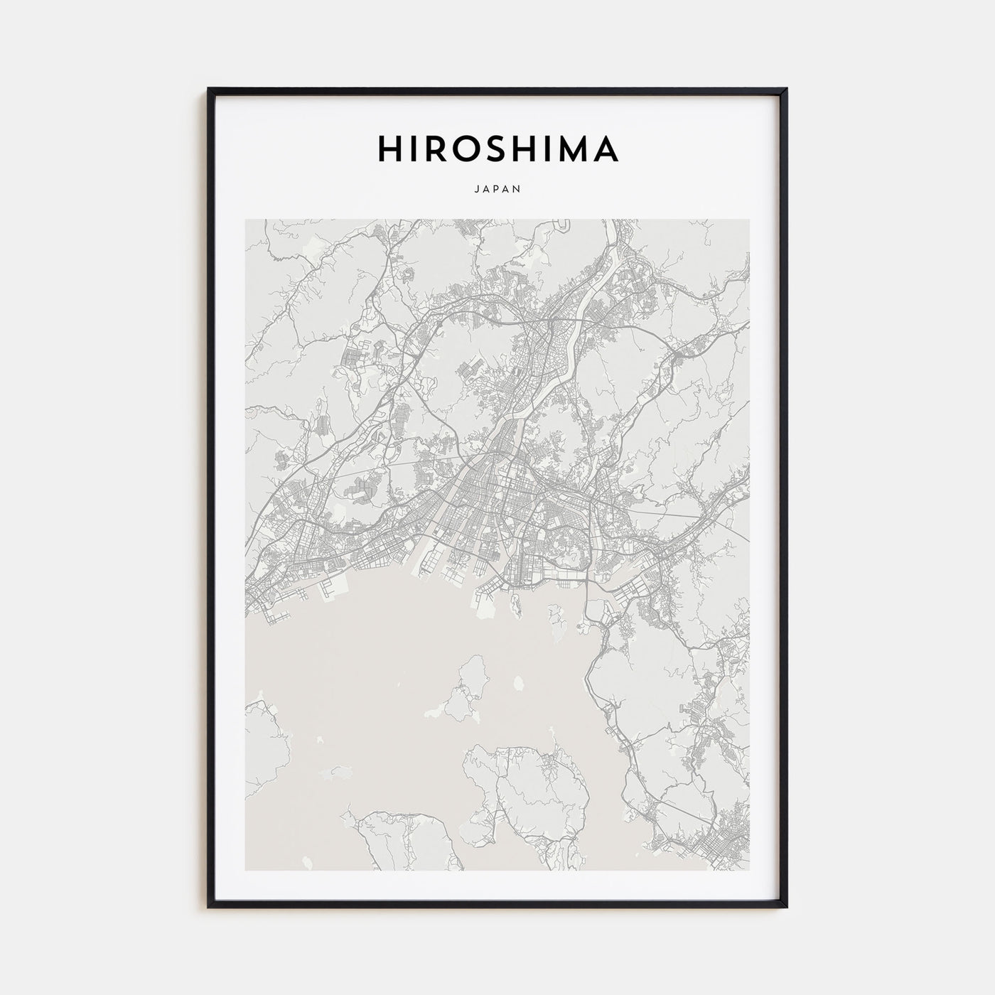 Hiroshima Map Portrait Poster