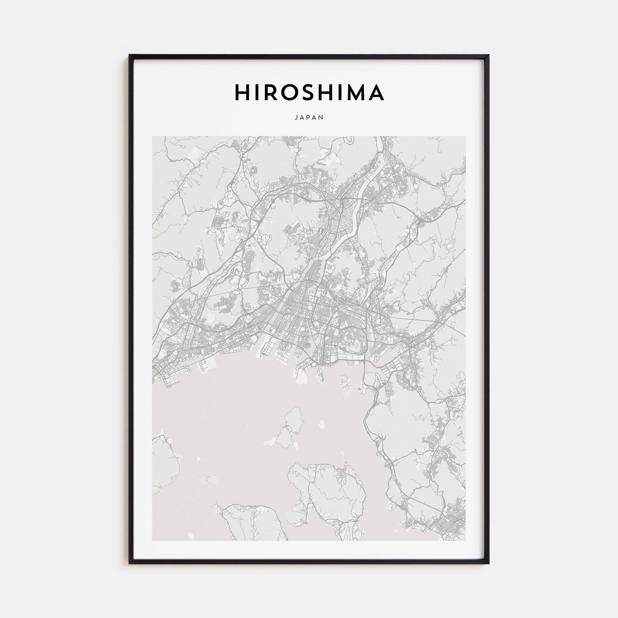 Hiroshima Map Portrait Poster