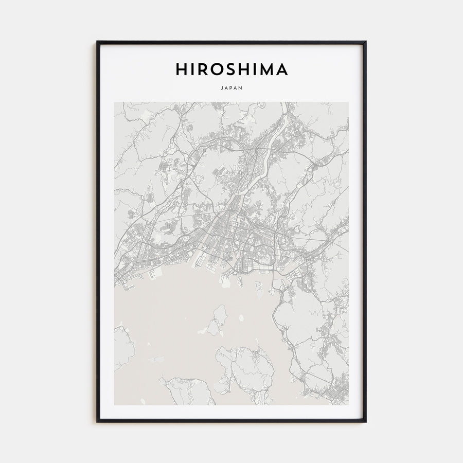 Hiroshima Map Portrait Poster