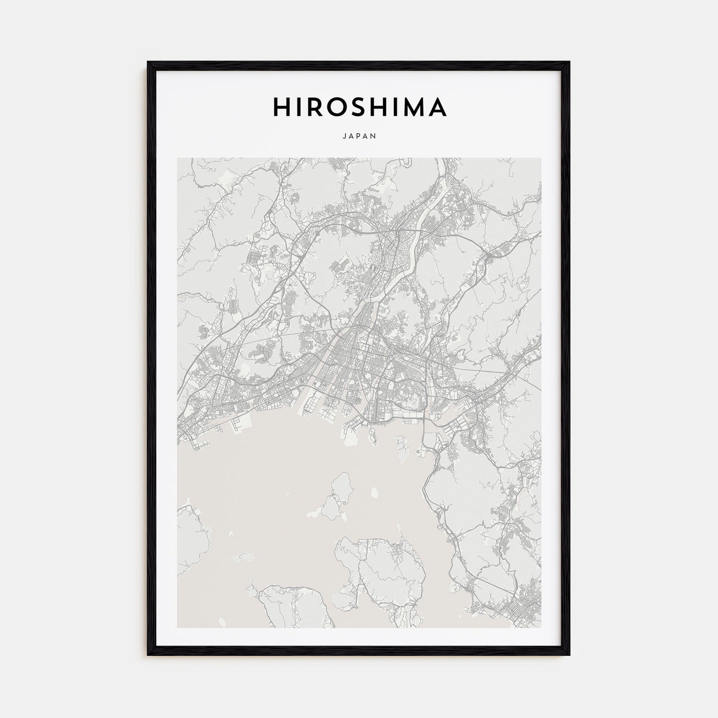 Hiroshima Map Portrait Poster