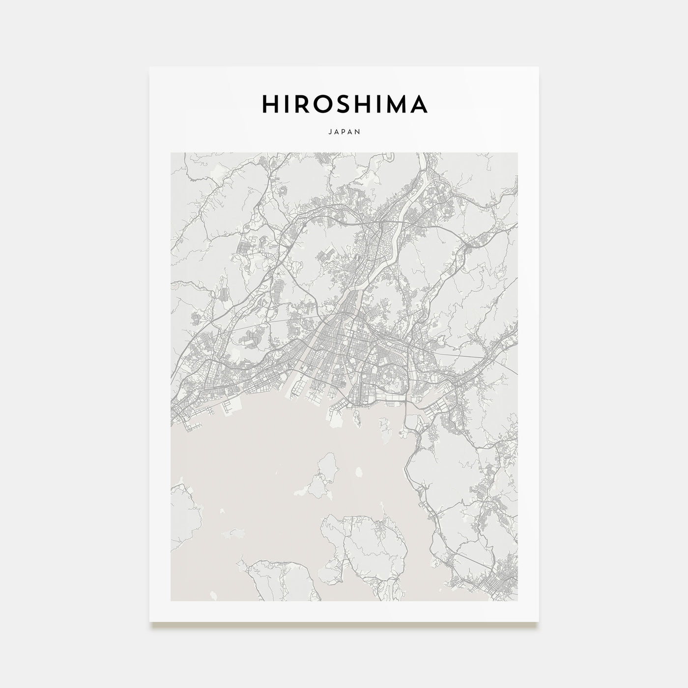 Hiroshima Map Portrait Poster