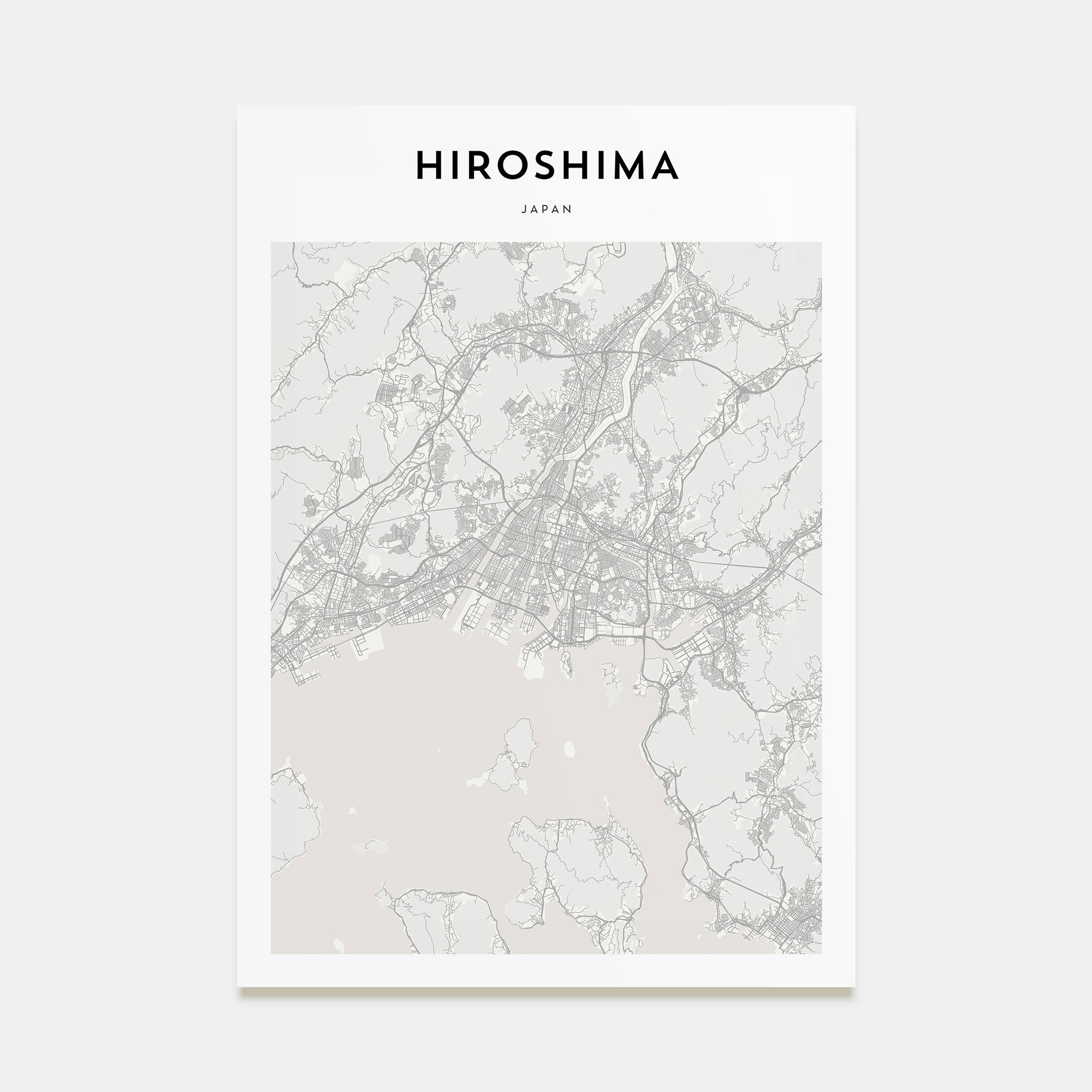 Hiroshima Map Portrait Poster