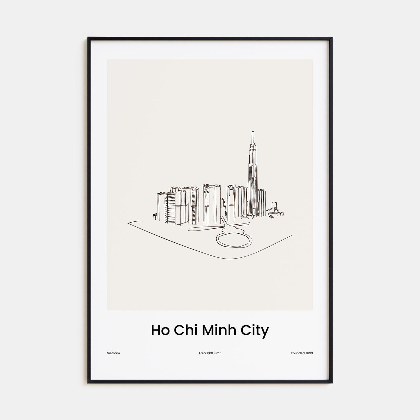 Ho Chi Minh City Drawn Poster