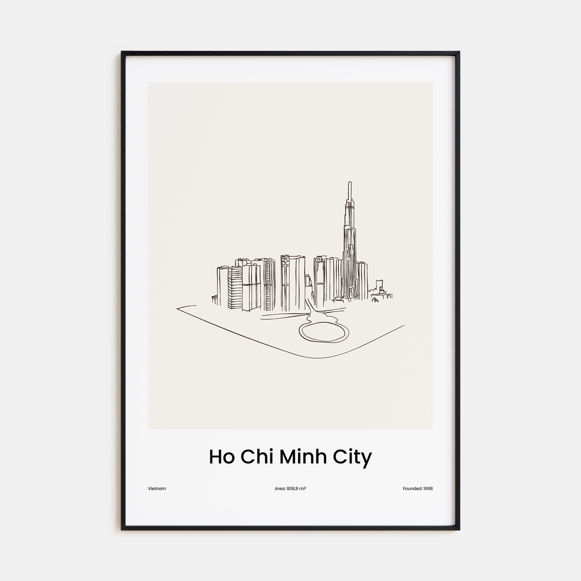Ho Chi Minh City Drawn Poster