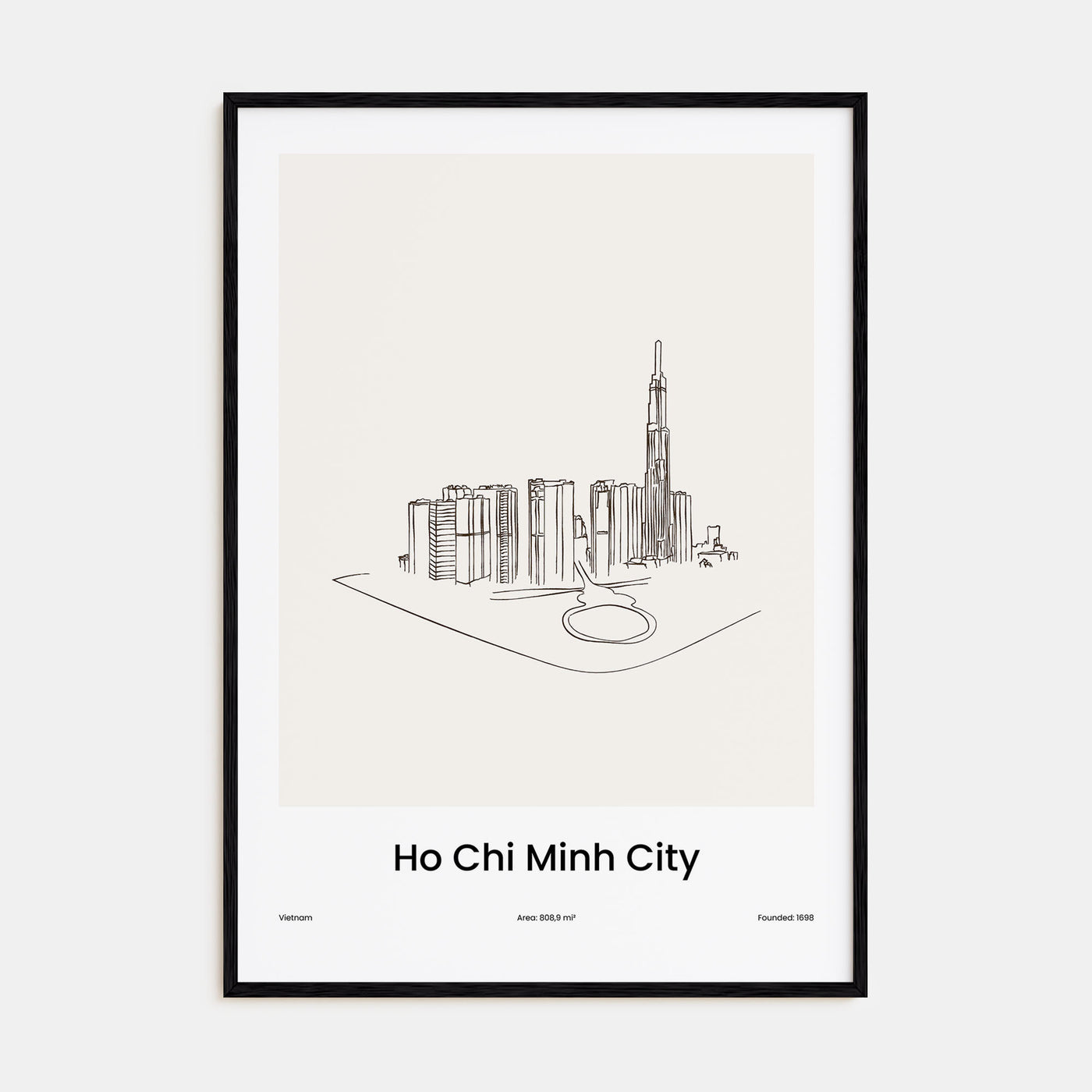 Ho Chi Minh City Drawn Poster