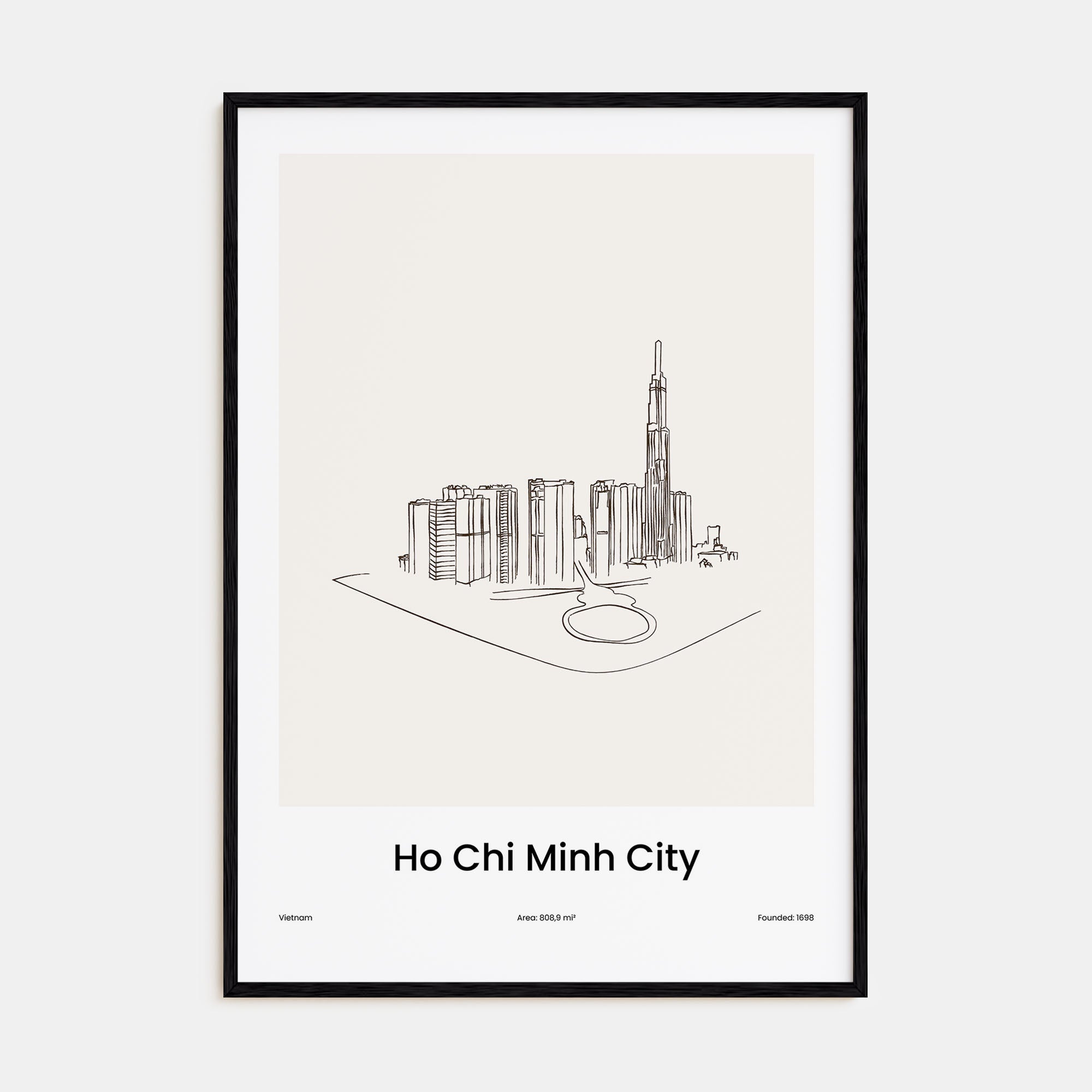 Ho Chi Minh City Drawn Poster