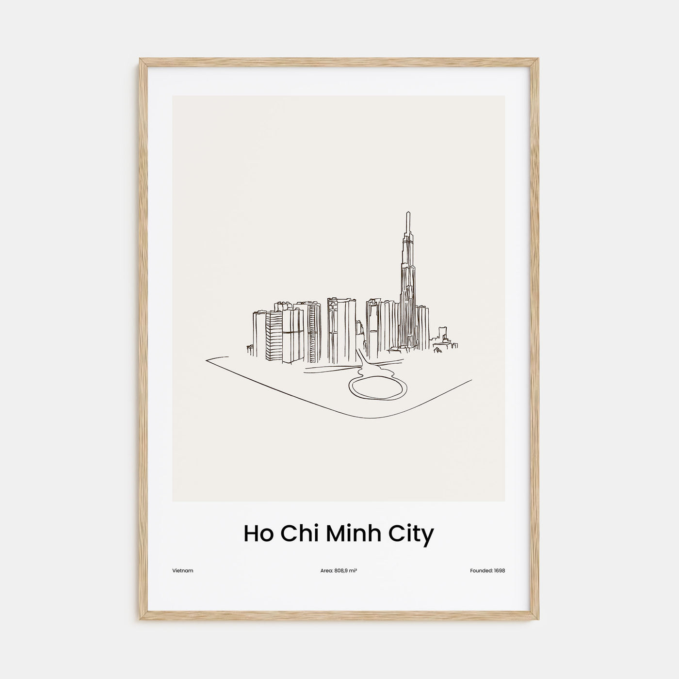 Ho Chi Minh City Drawn Poster