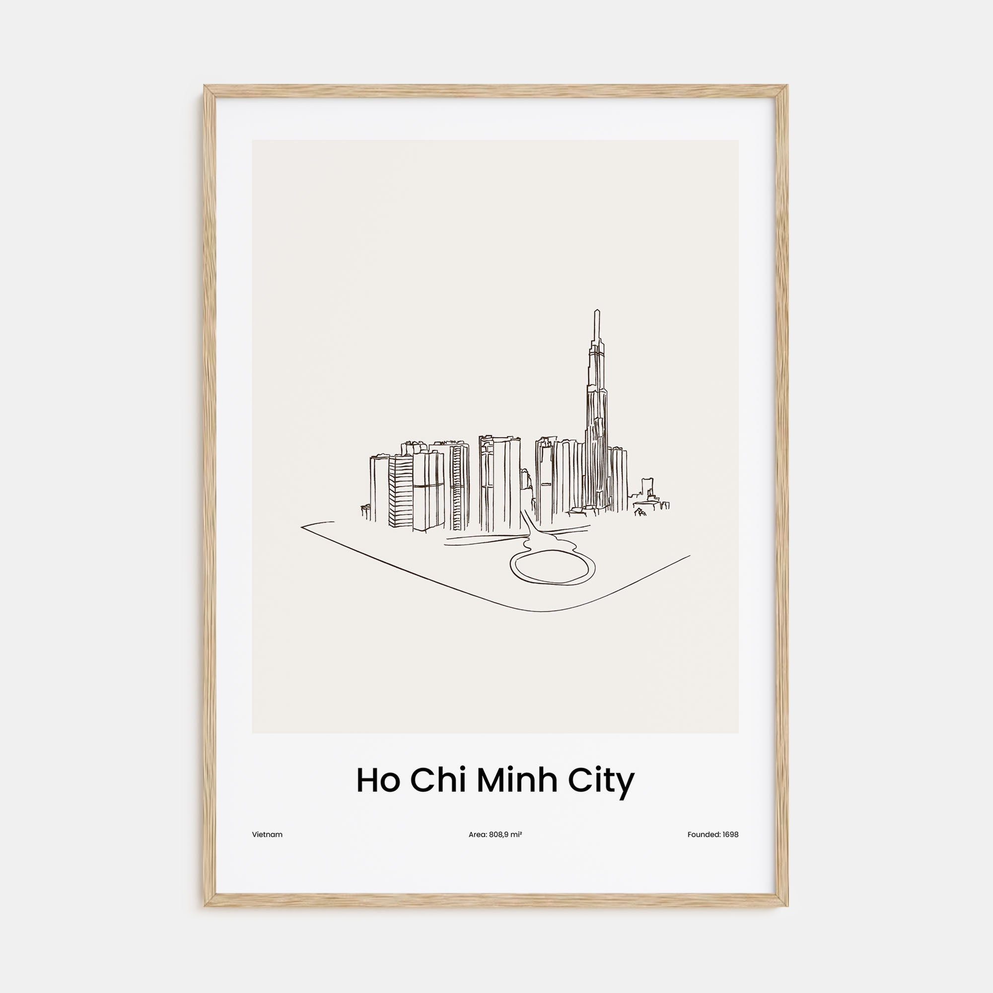 Ho Chi Minh City Drawn Poster