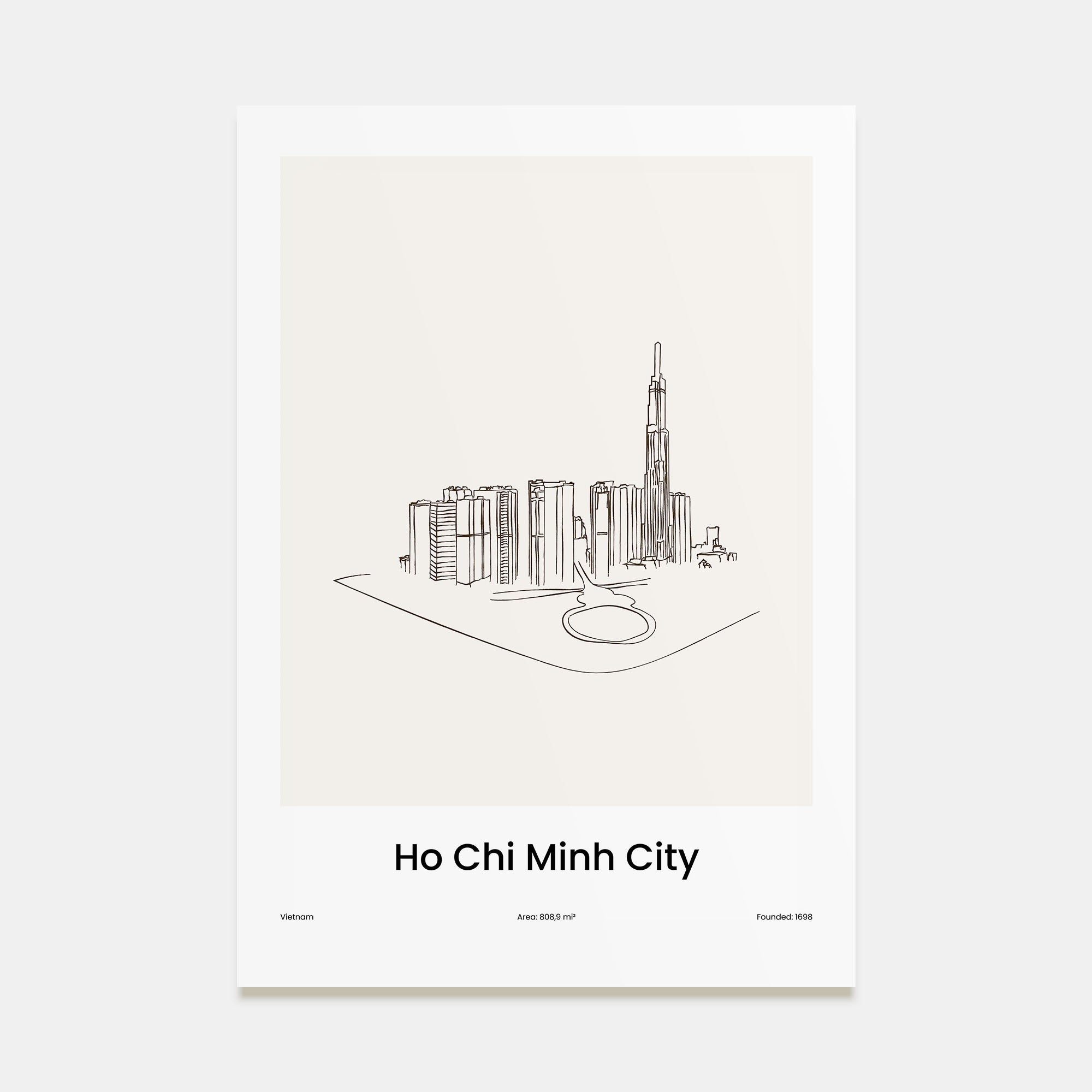 Ho Chi Minh City Drawn Poster