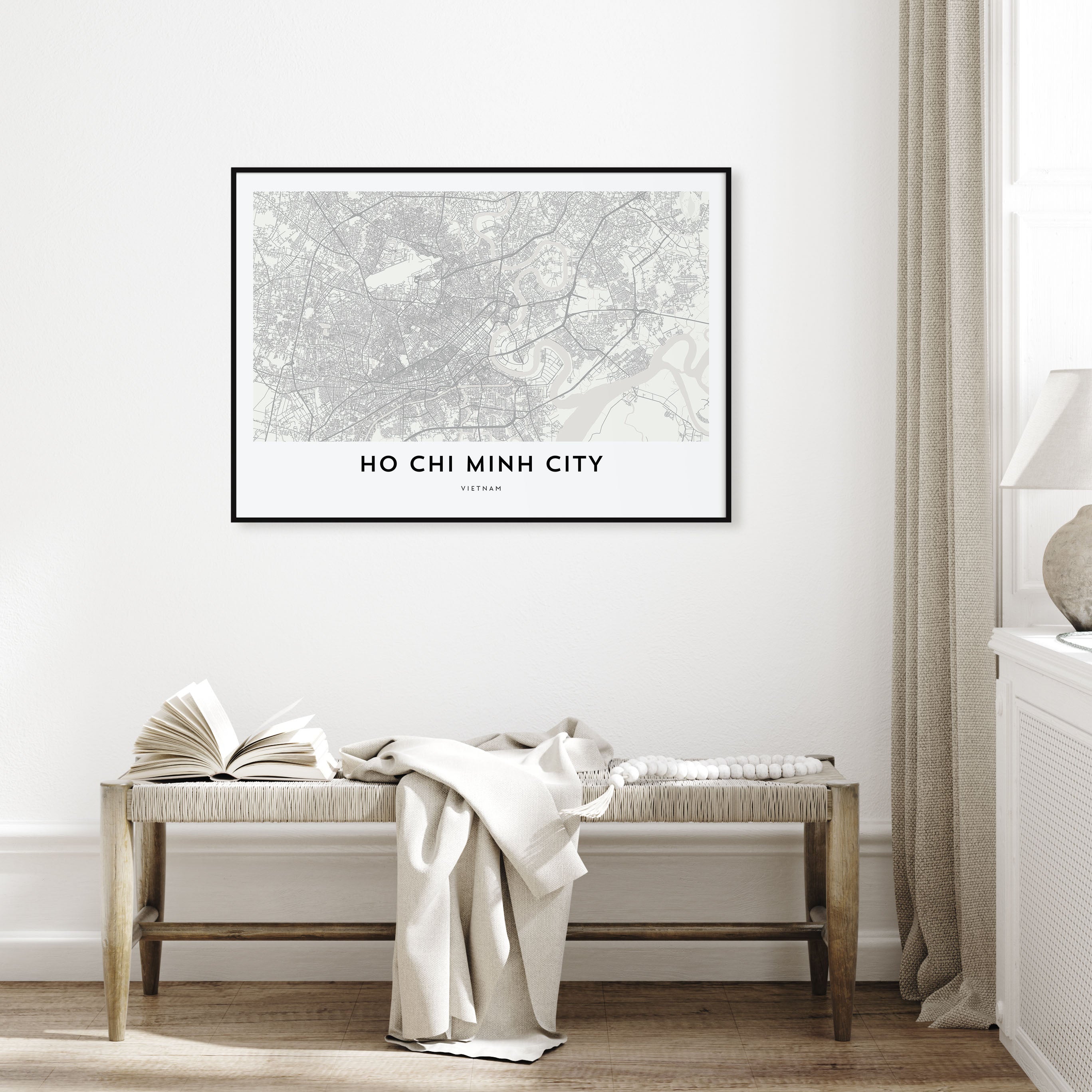 Ho Chi Minh City Map Landscape Poster