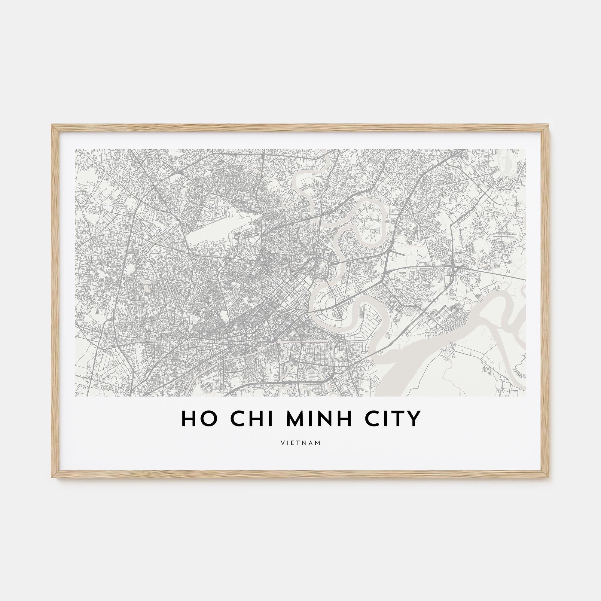 Ho Chi Minh City Map Landscape Poster