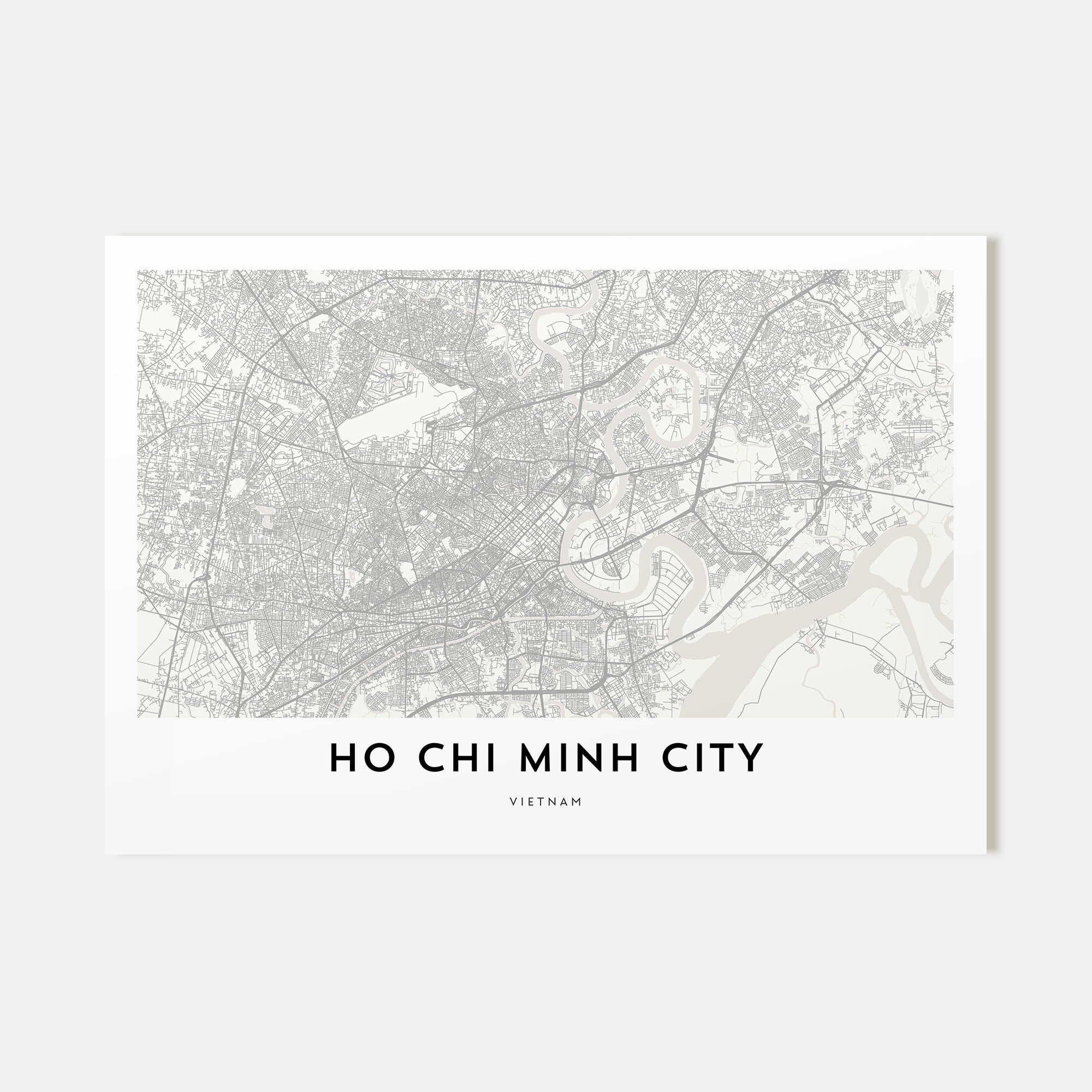 Ho Chi Minh City Map Landscape Poster