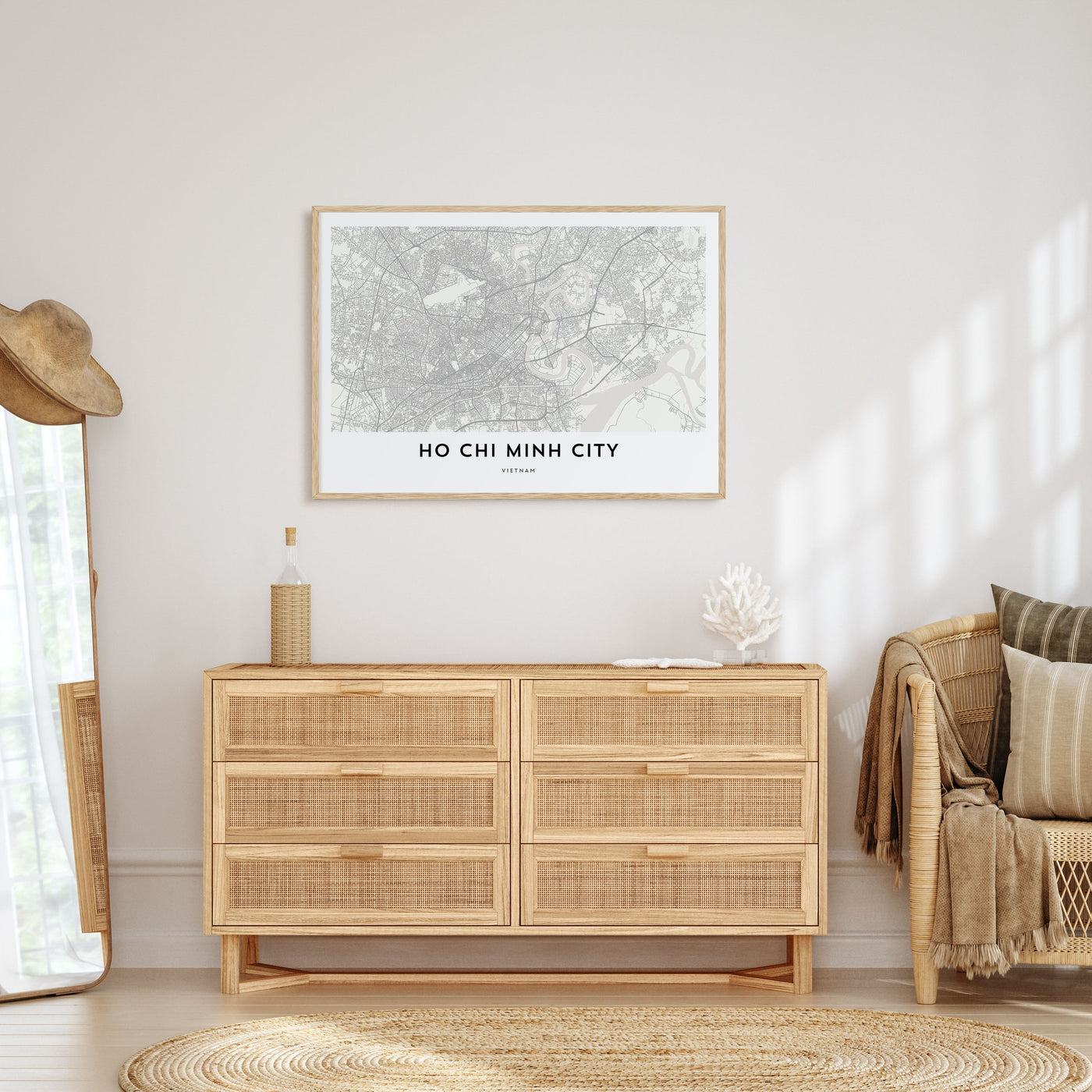 Ho Chi Minh City Map Landscape Poster