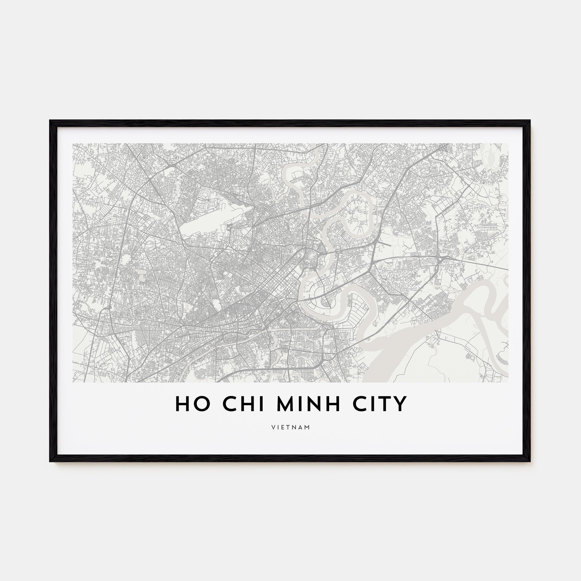 Ho Chi Minh City Map Landscape Poster