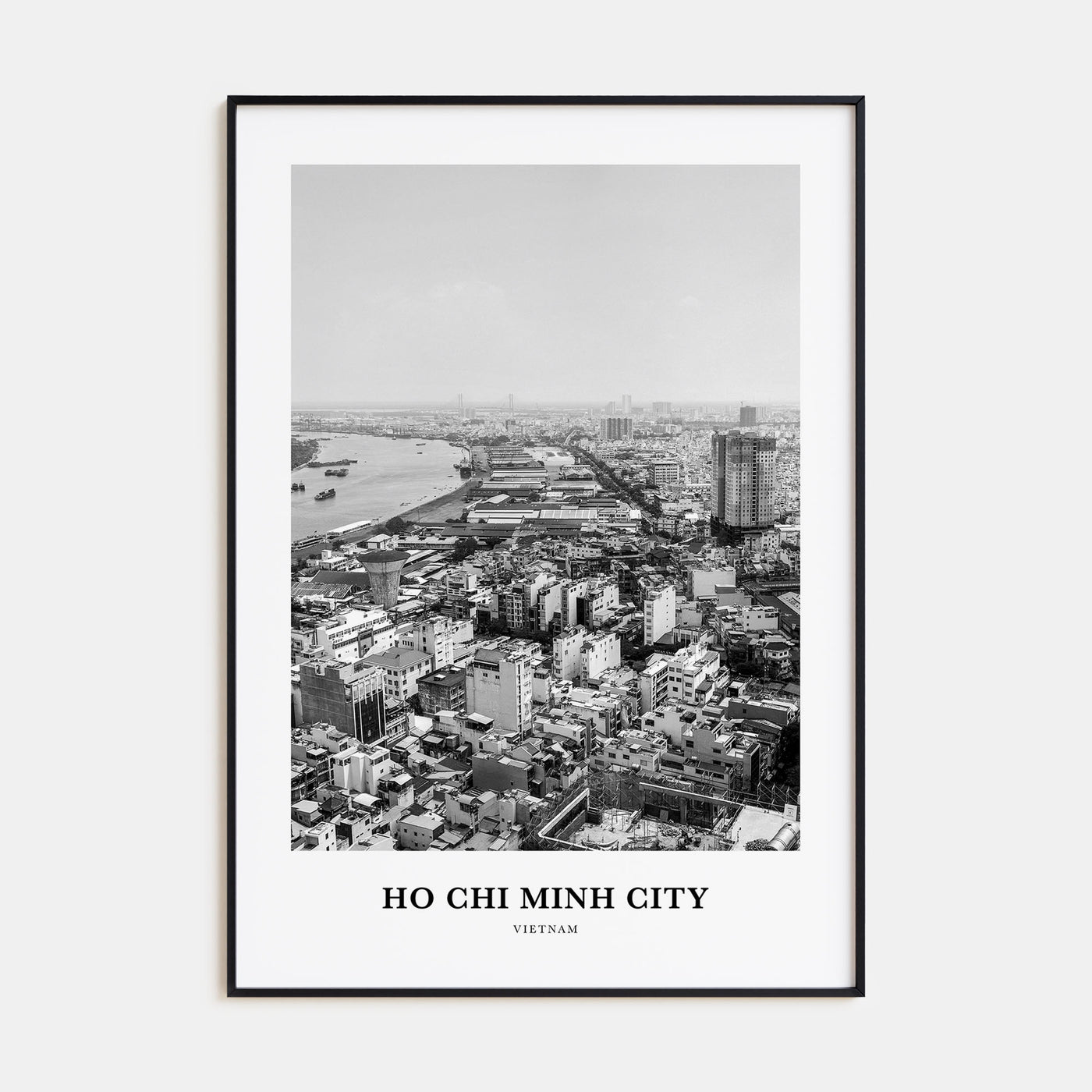 Ho Chi Minh City Portrait B&W Poster