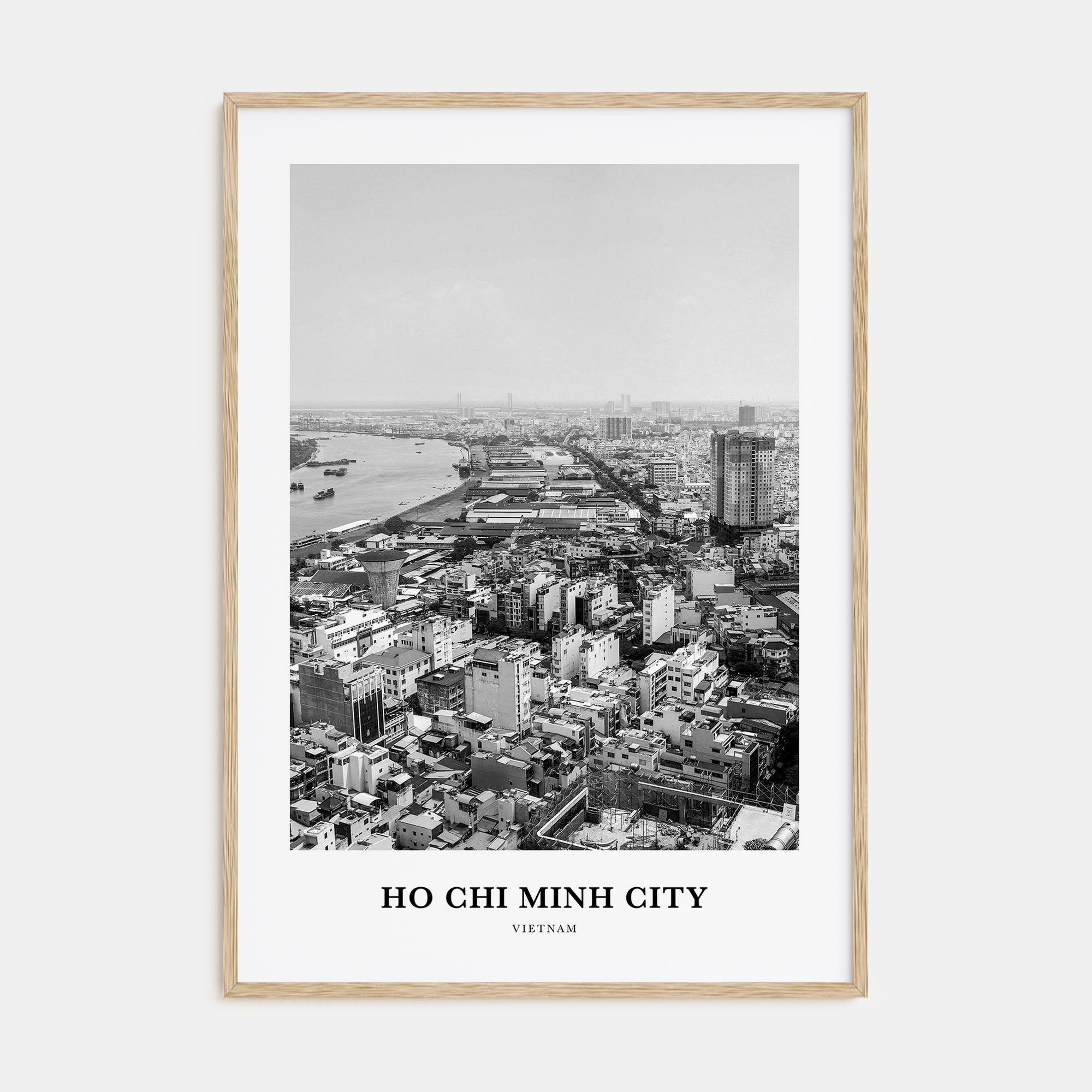 Ho Chi Minh City Portrait B&W Poster
