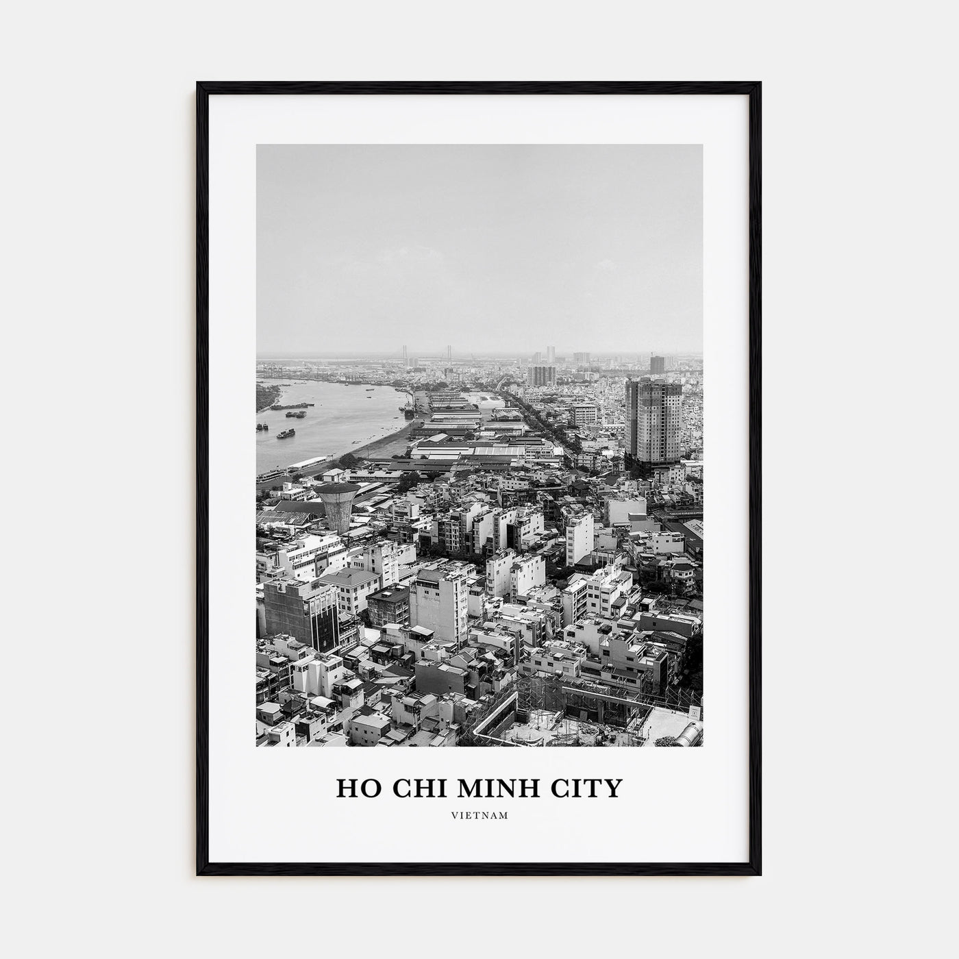 Ho Chi Minh City Portrait B&W Poster