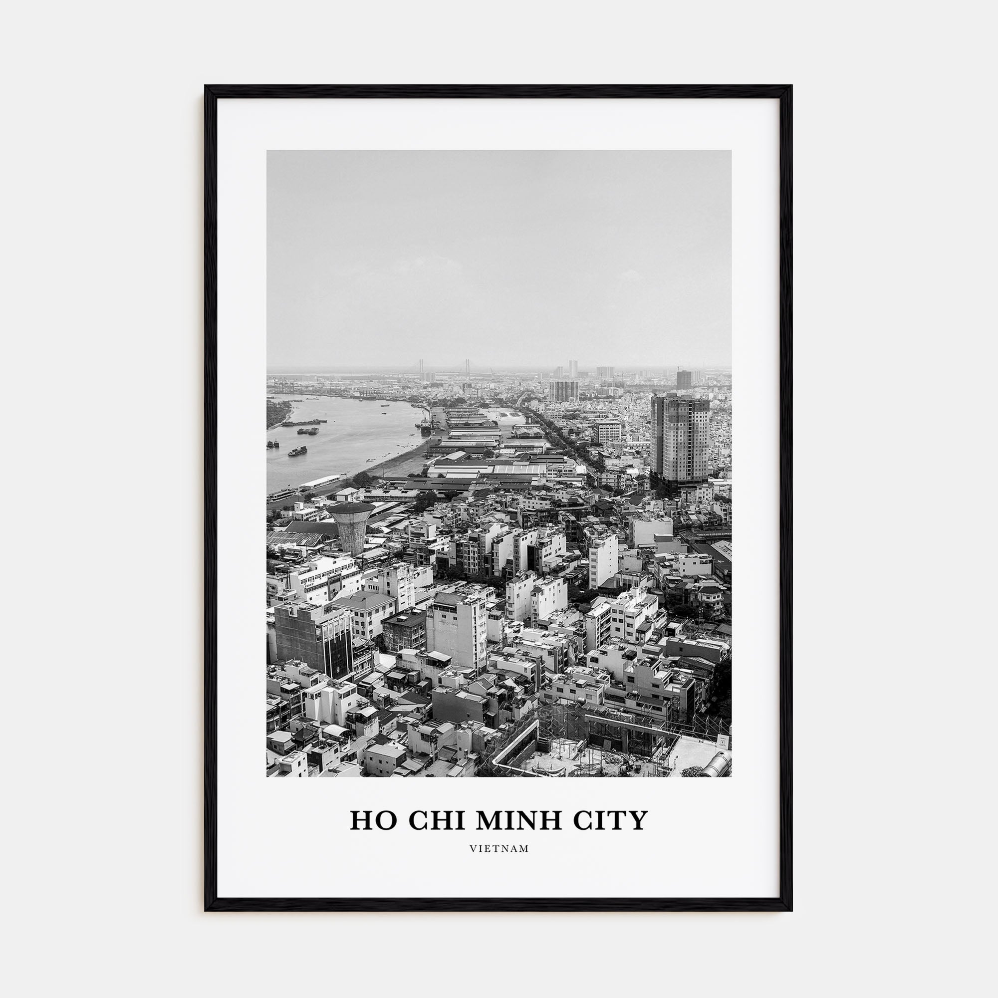 Ho Chi Minh City Portrait B&W Poster