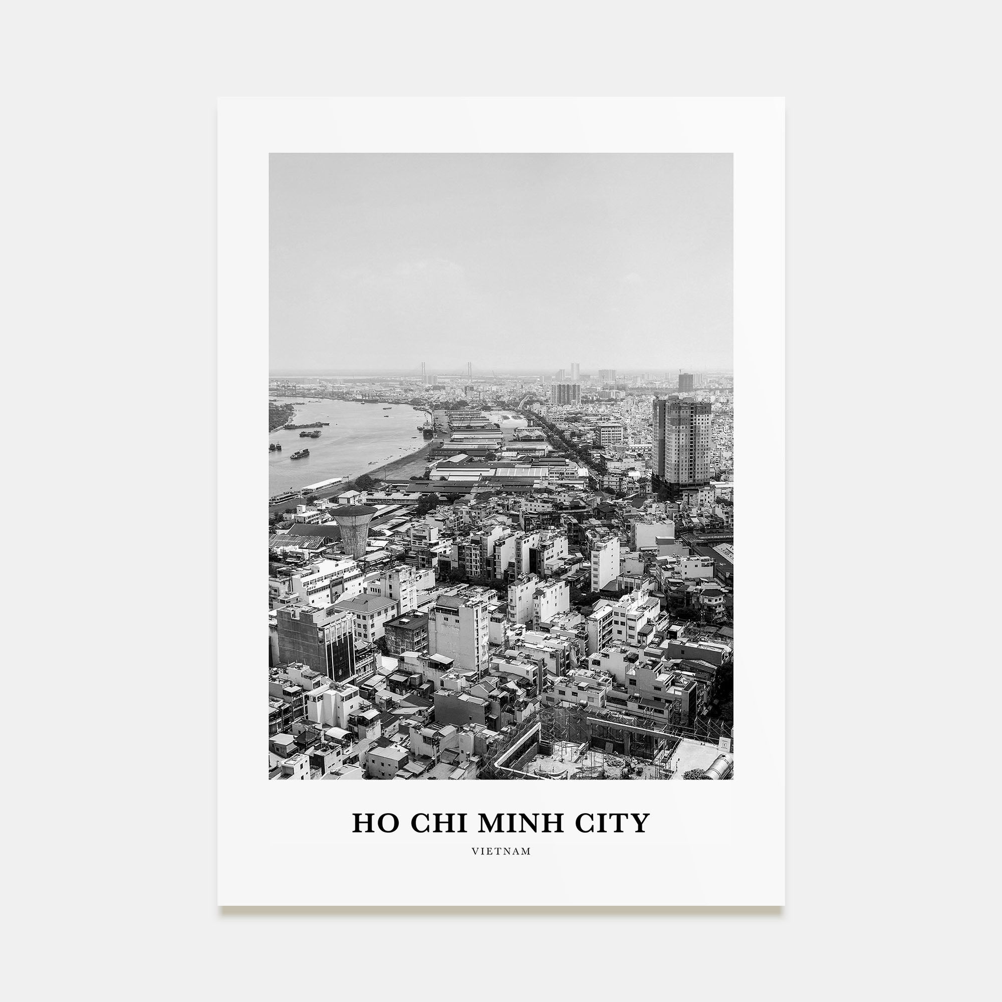Ho Chi Minh City Portrait B&W Poster