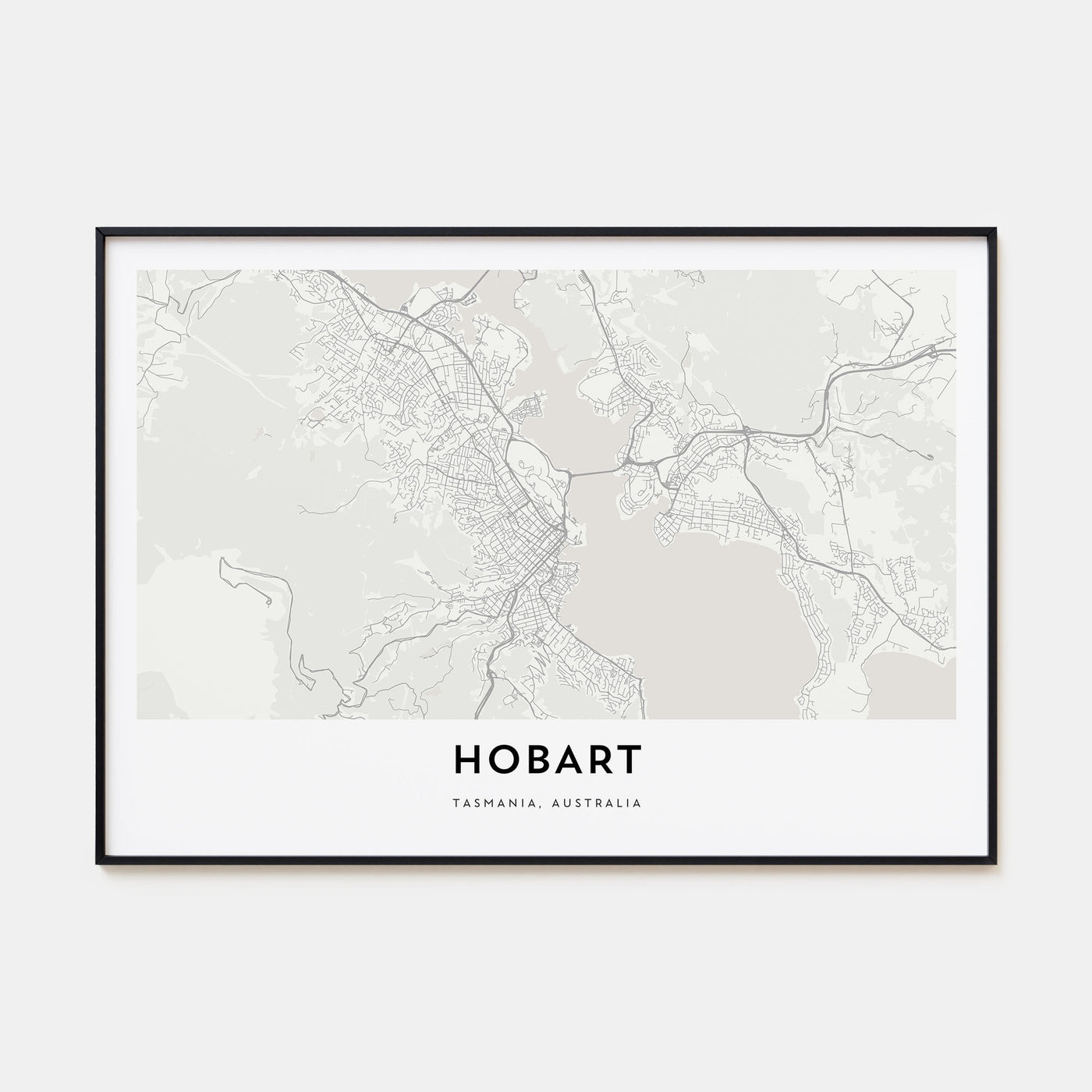 Hobart Map Landscape Poster