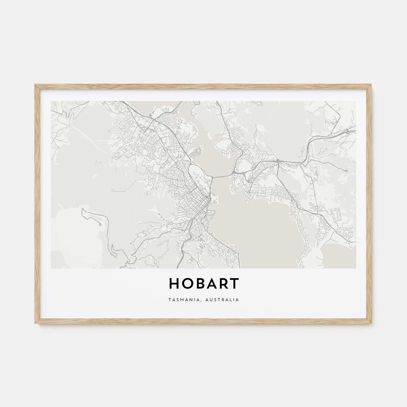 Hobart Map Landscape Poster