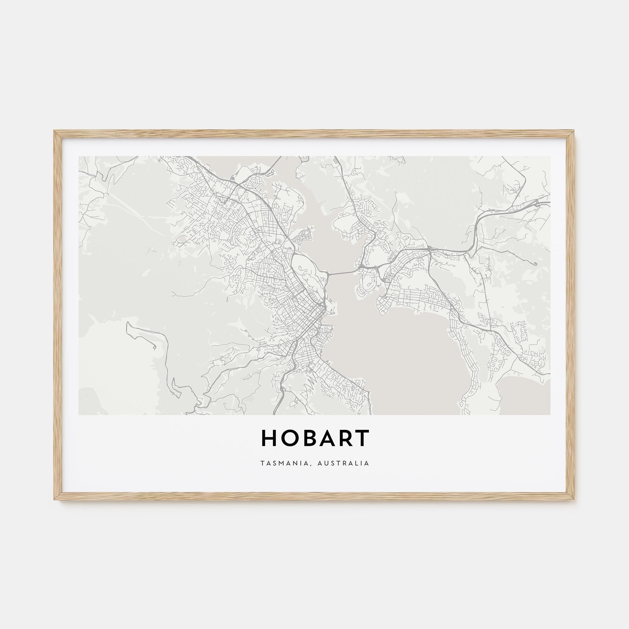 Hobart Map Landscape Poster