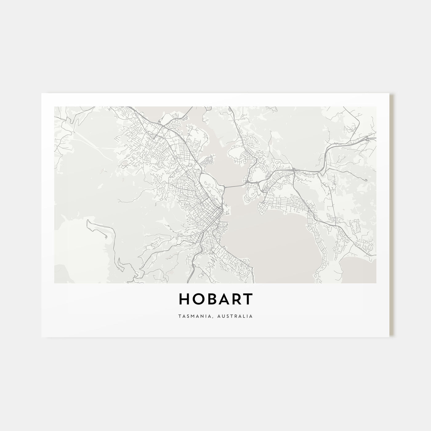 Hobart Map Landscape Poster