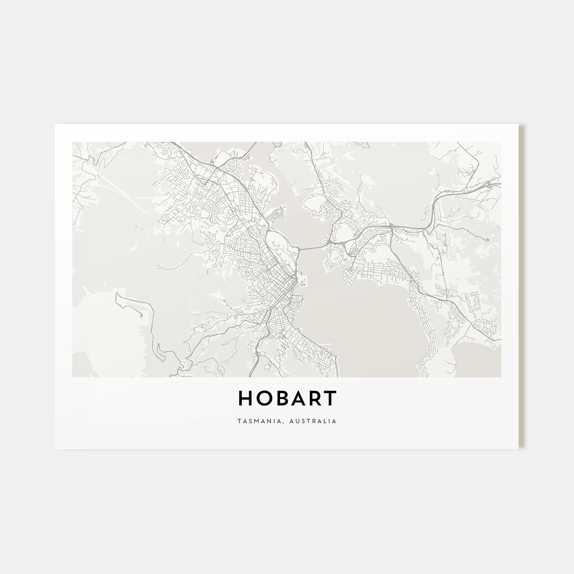 Hobart Map Landscape Poster