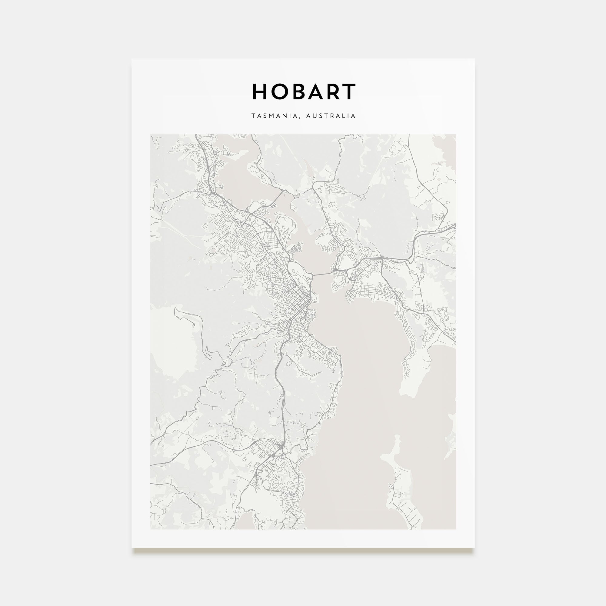 Hobart Map Portrait Poster