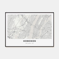 Hoboken Map Landscape Poster